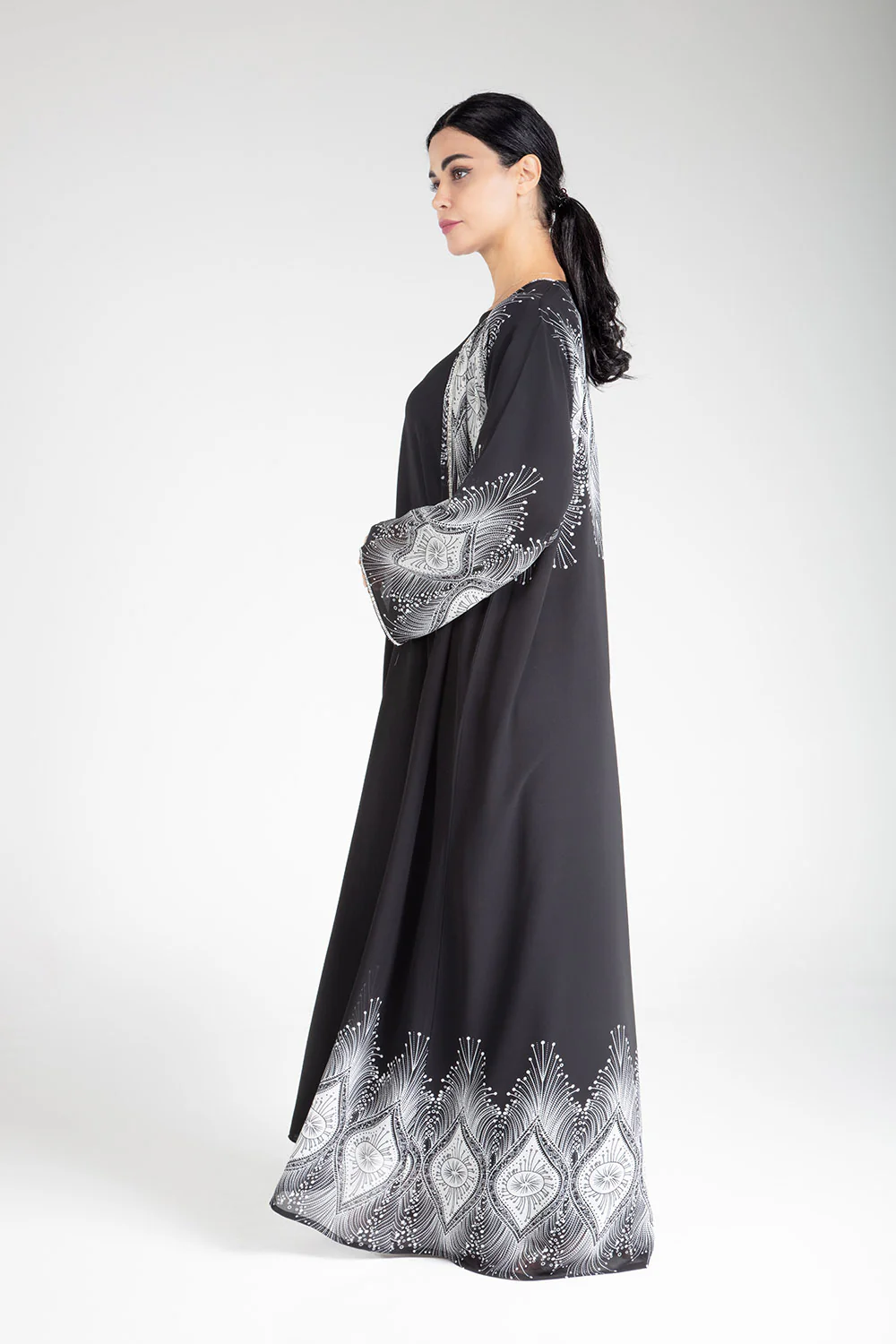 Black Printed Kimono - Image 3