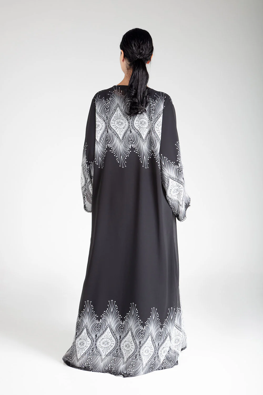 Black Printed Kimono - Image 4