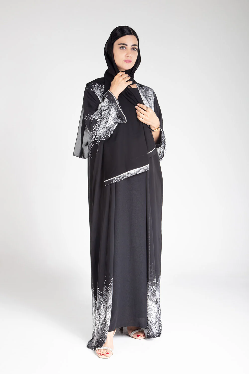 Black Printed Kimono - Image 6