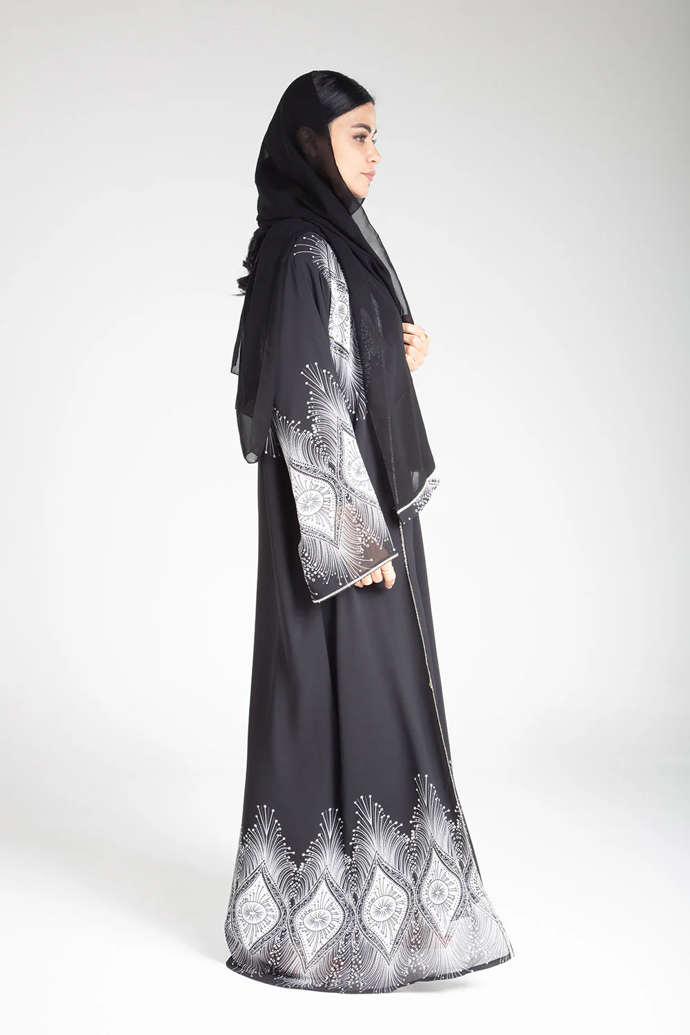 Black Printed Kimono - Image 7