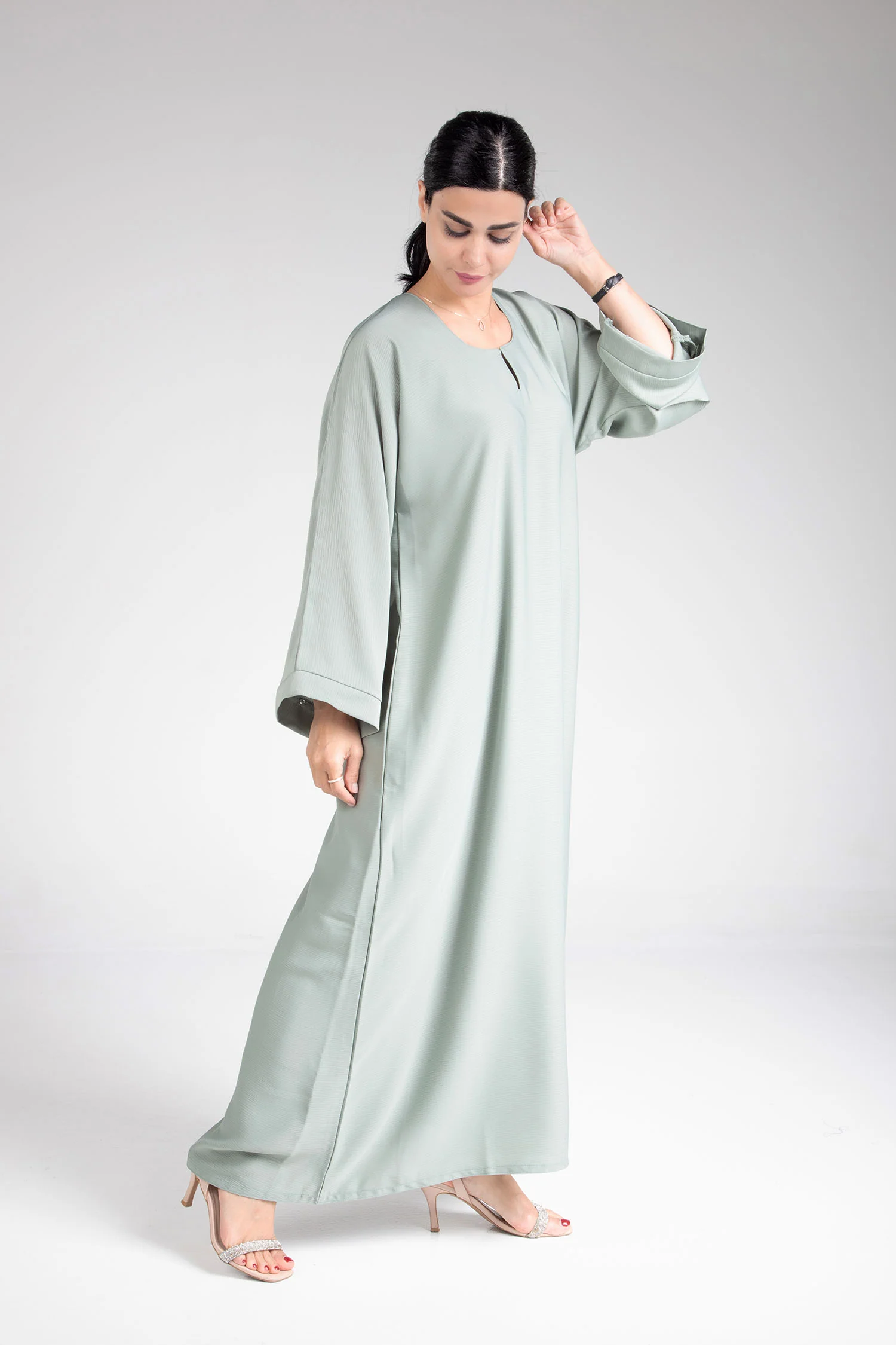 Classic Greenish Abaya - Image 4