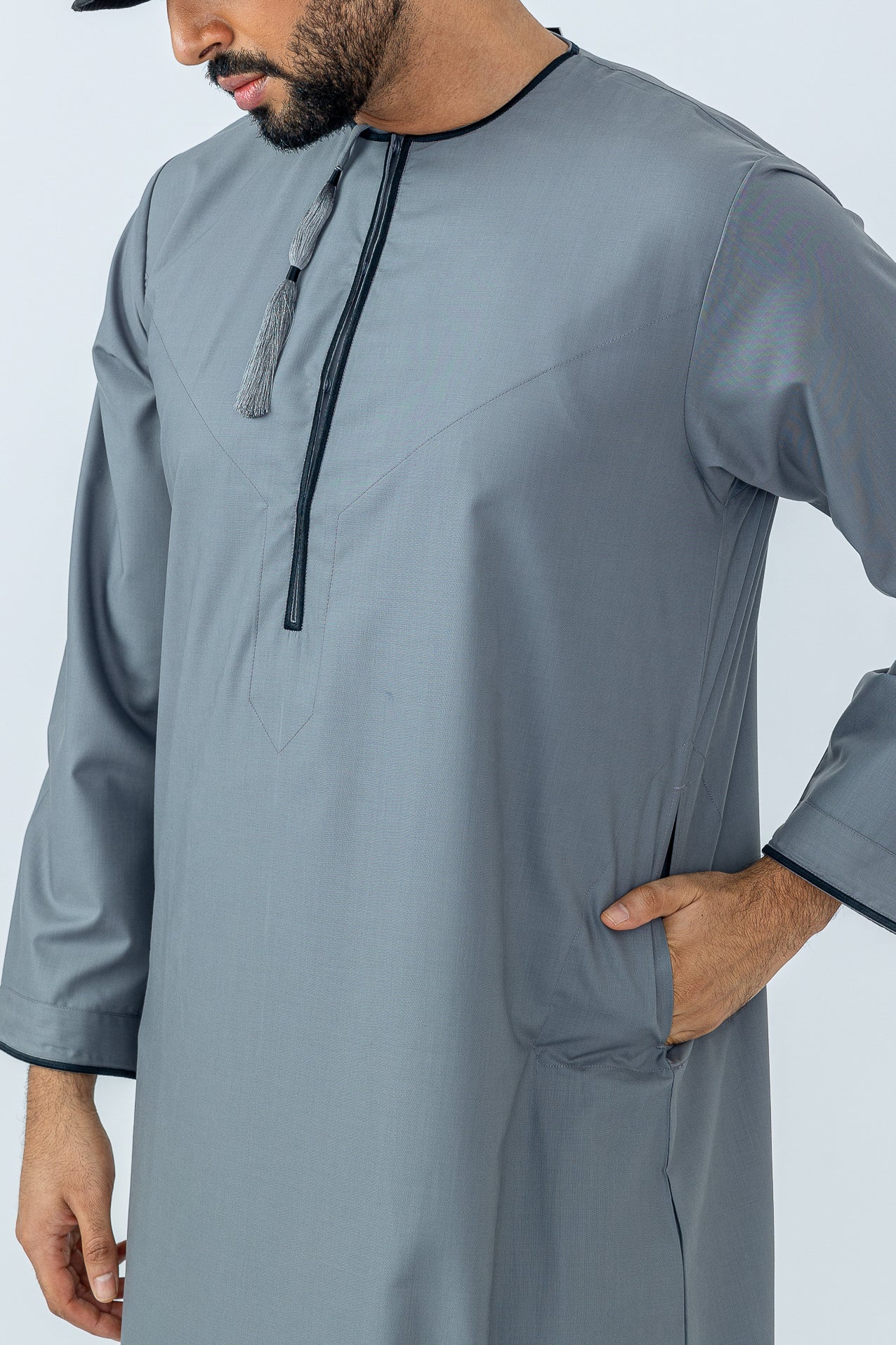 Storm Grey Habeel Thobe - Image 4