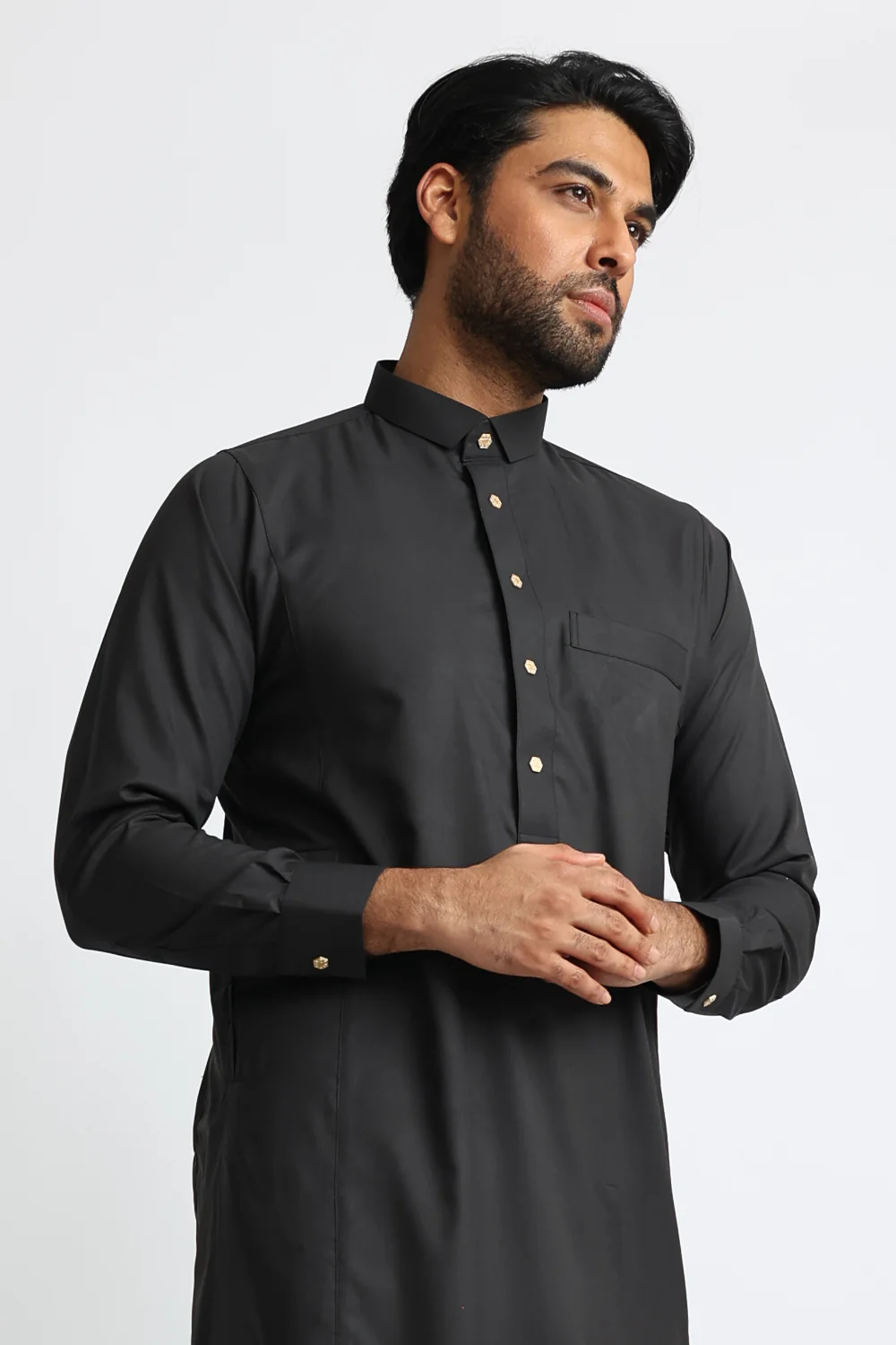 J109 Black Tuxedo Thobe - Image 5