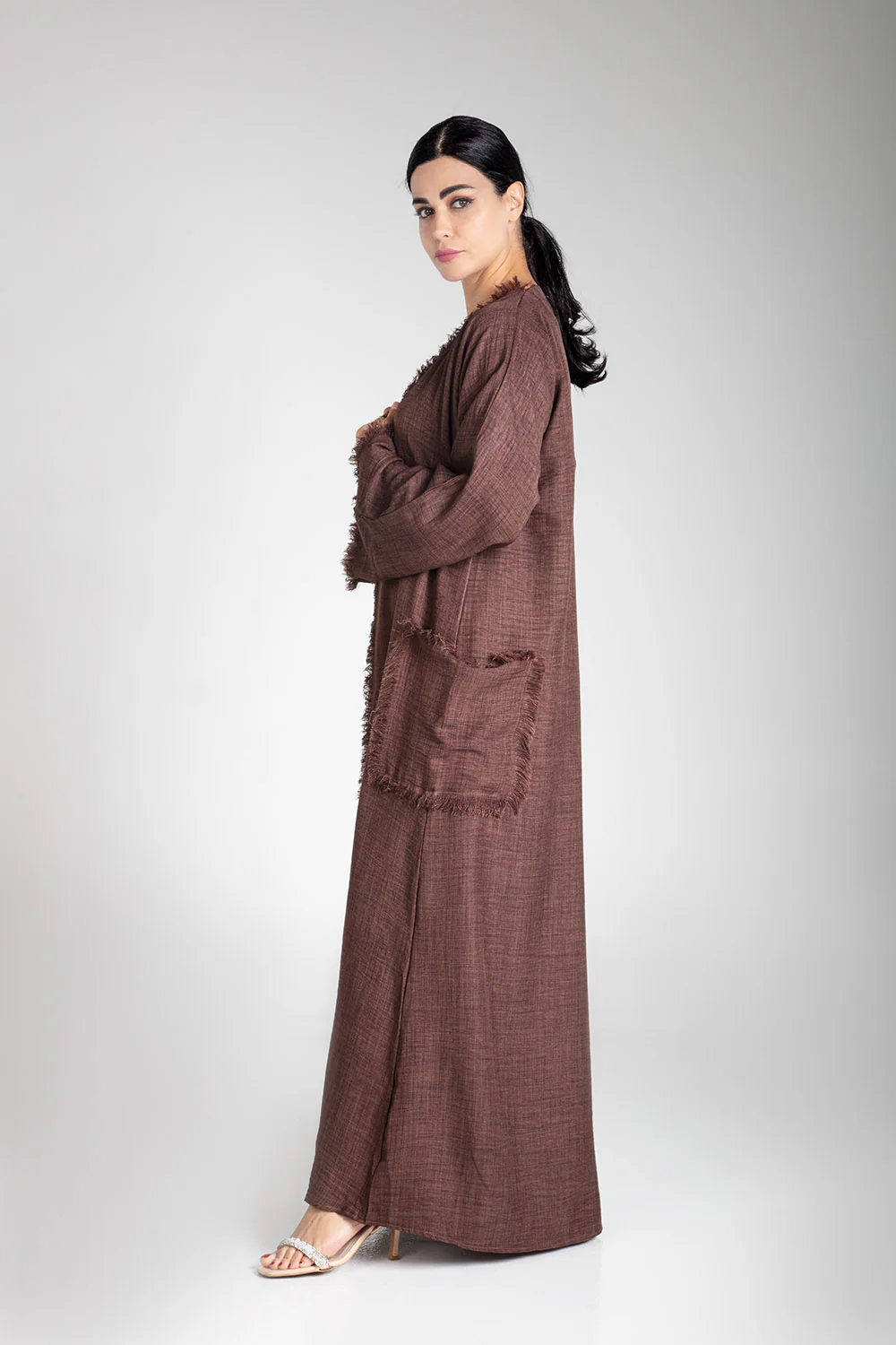 Pastel Brown Linen Kimono - Image 4