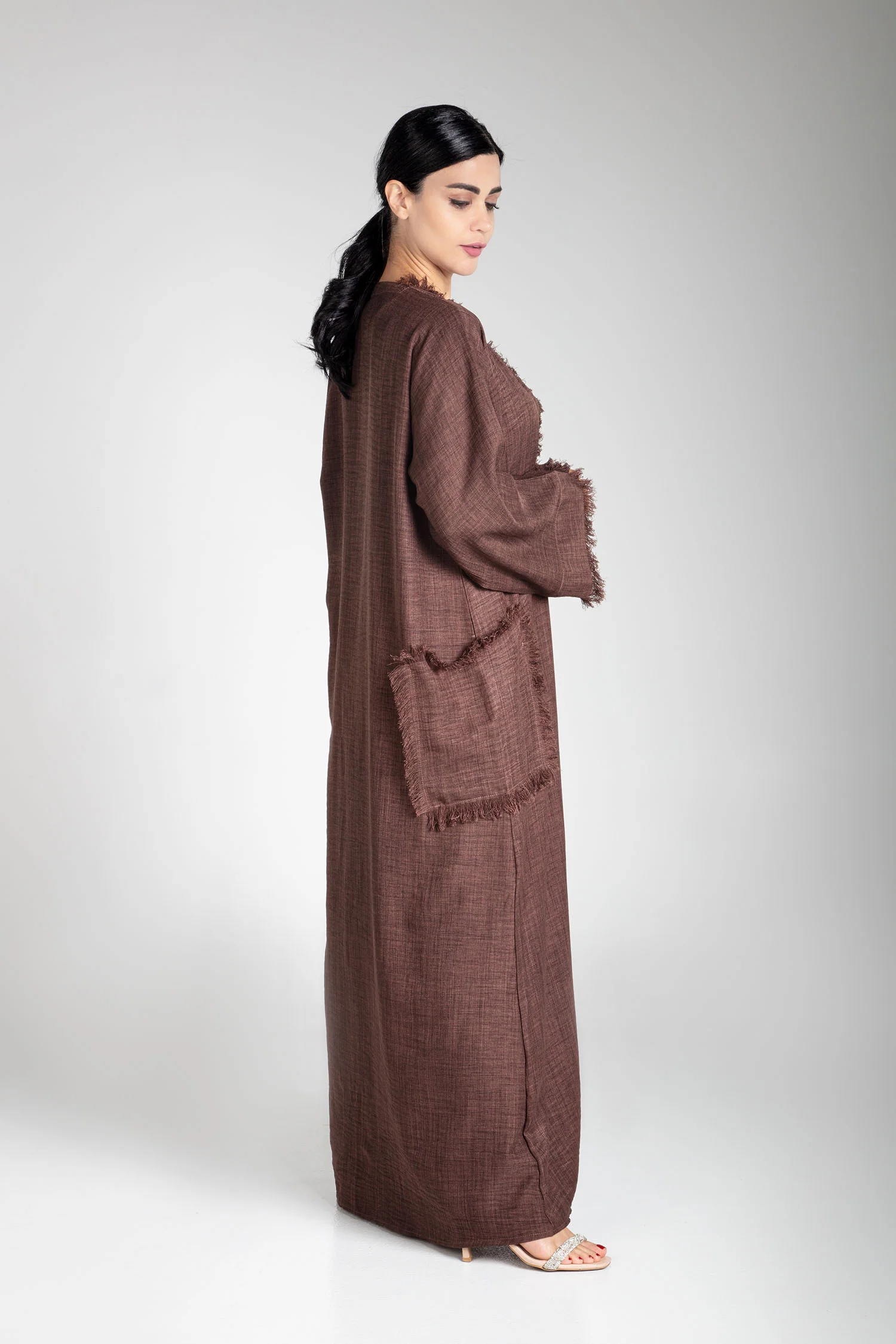 Pastel Brown Linen Kimono - Image 6