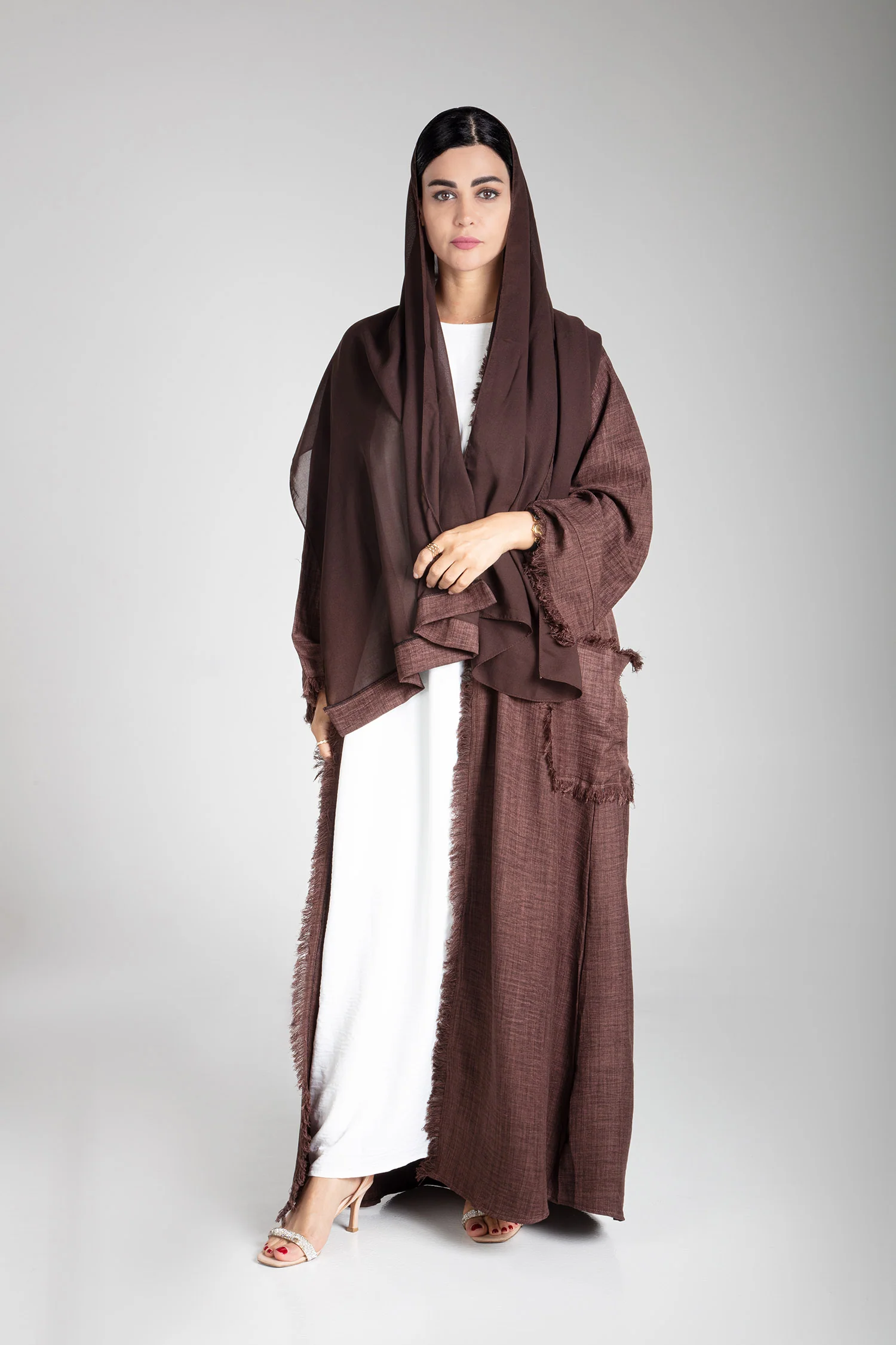 Pastel Brown Linen Kimono - Image 8