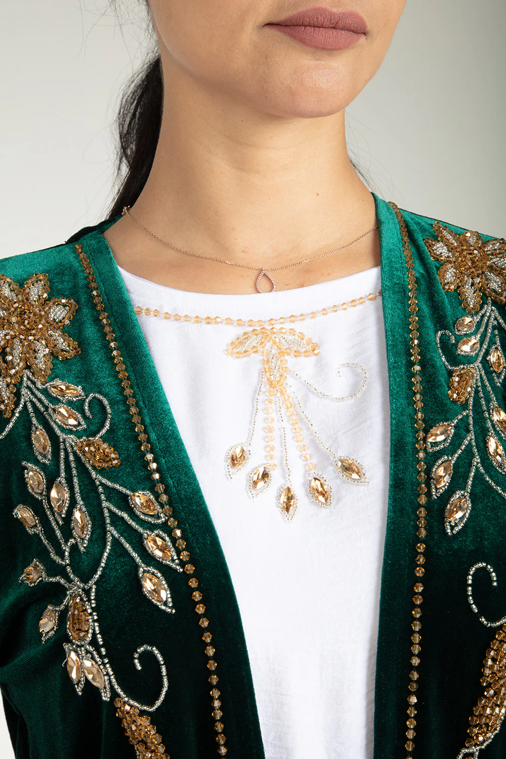 Sherwood Green Velvet Kimono - Image 11