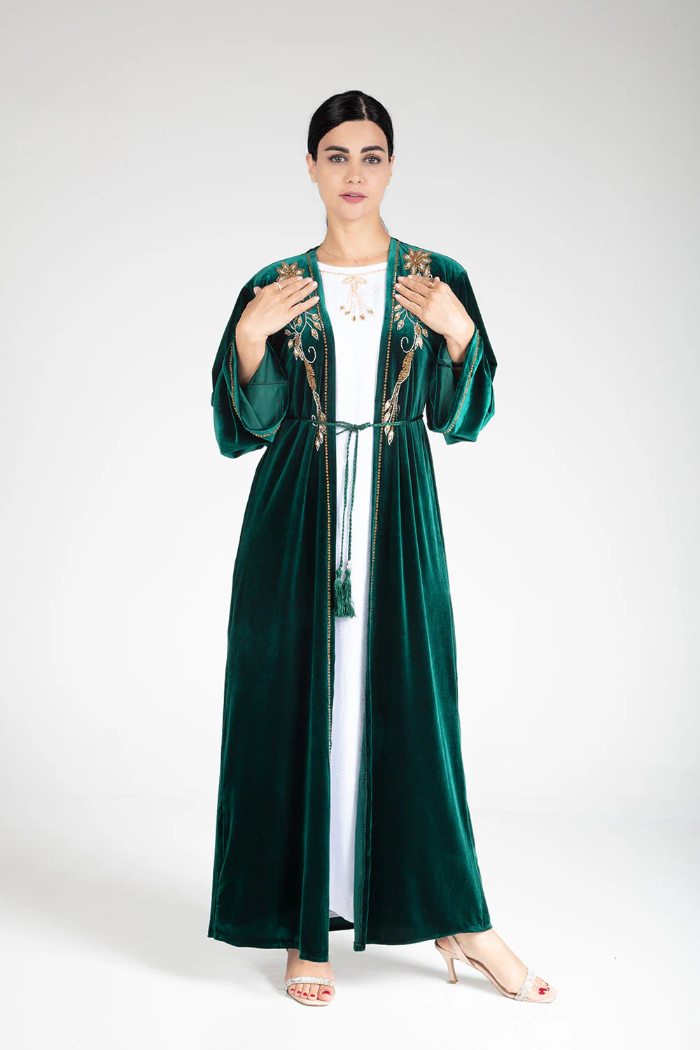 Sherwood Green Velvet Kimono - Image 6