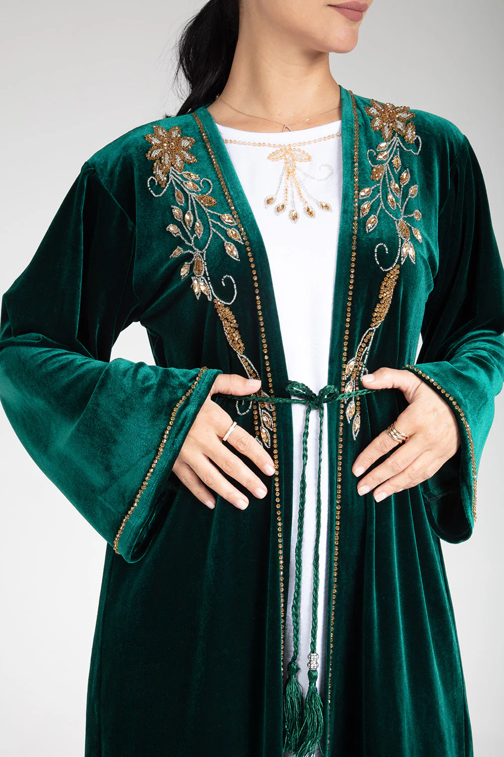 Sherwood Green Velvet Kimono - Image 9