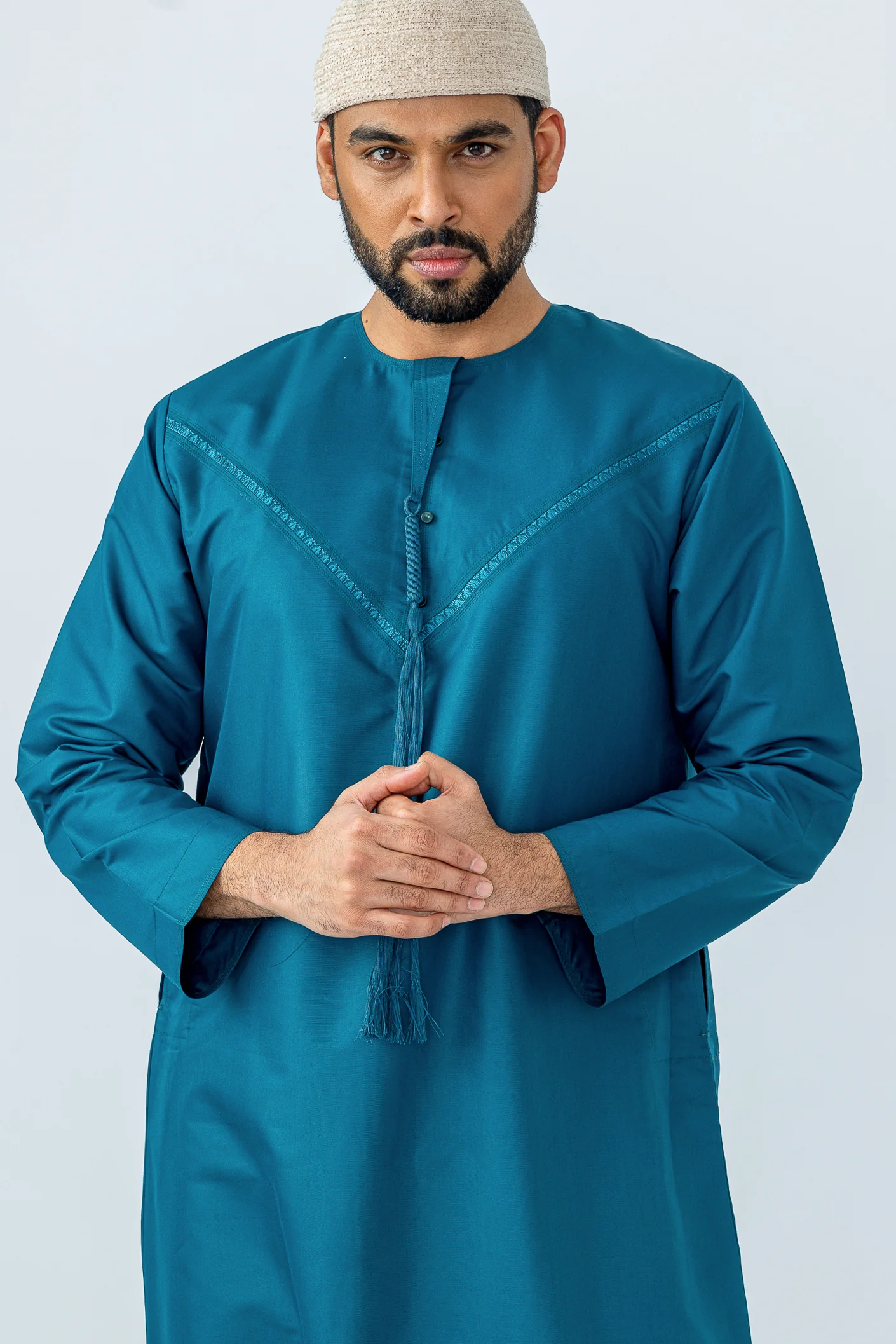 Teal Emirati Style Thobe - Image 3