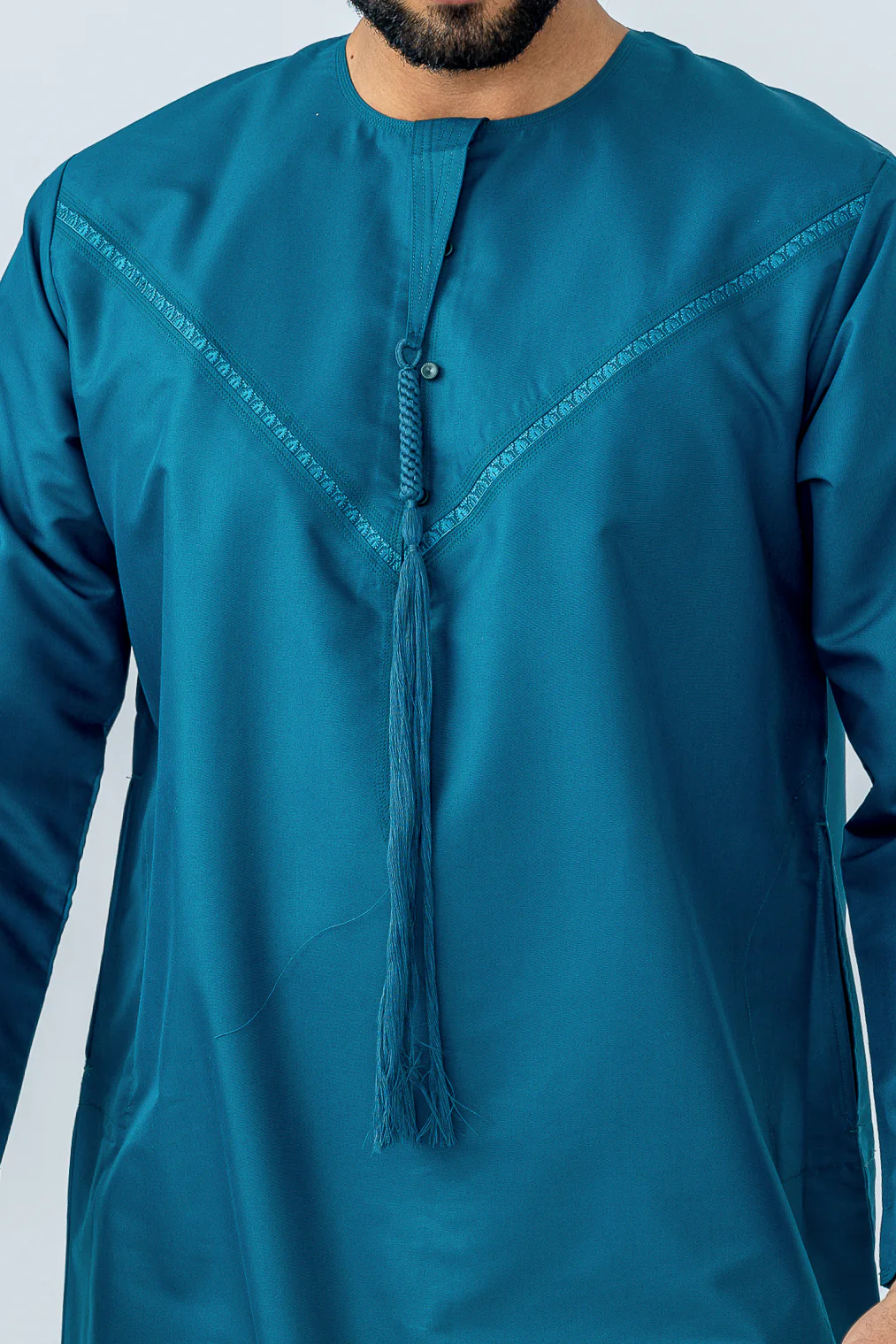 Teal Emirati Style Thobe - Image 4