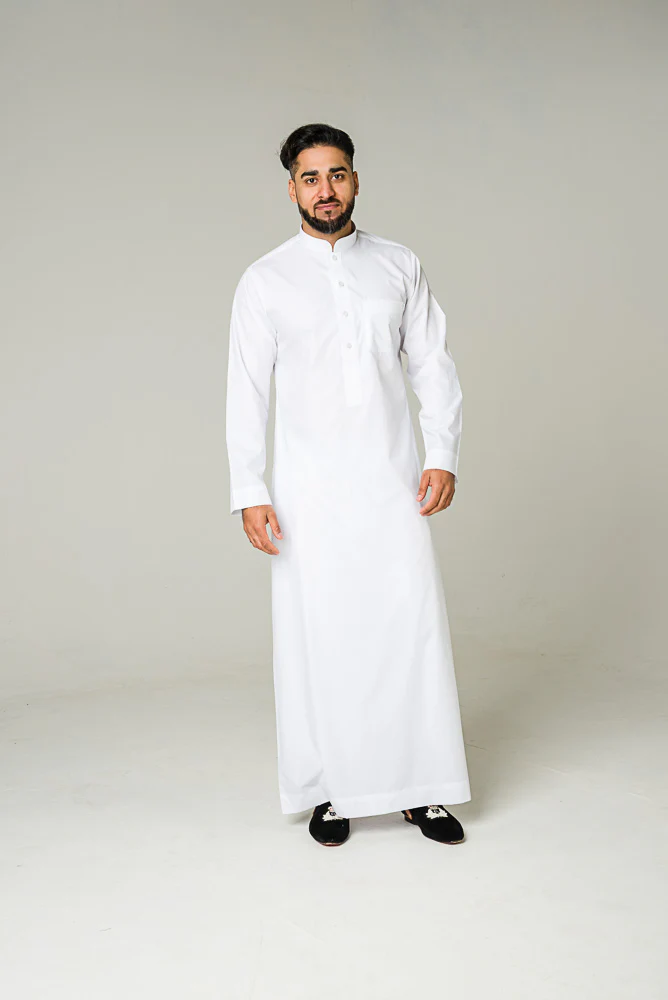 White Collar Arab Jubbah - Image 3