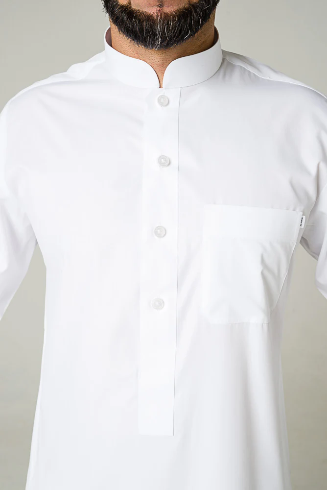 White Collar Arab Jubbah - Image 4